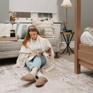 Distressed Abstract Beige Area Rug - Grace