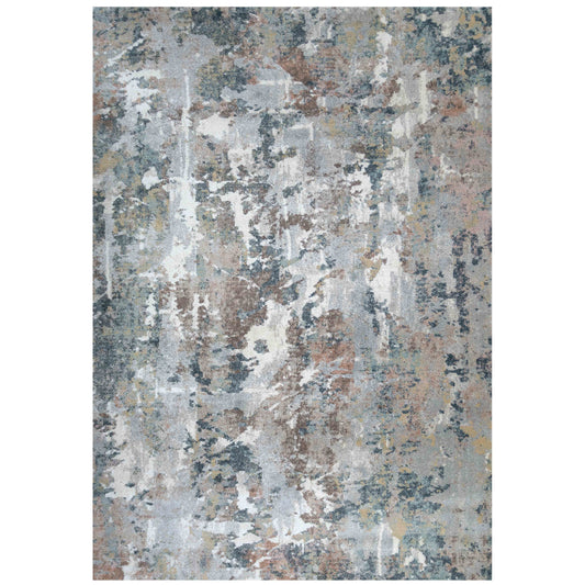 Soft Modern Blue Grey Painted Canvas Effect Rugs - Artist