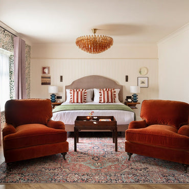 Flatwoven Washable Red Distressed Traditional Rug - Savanna