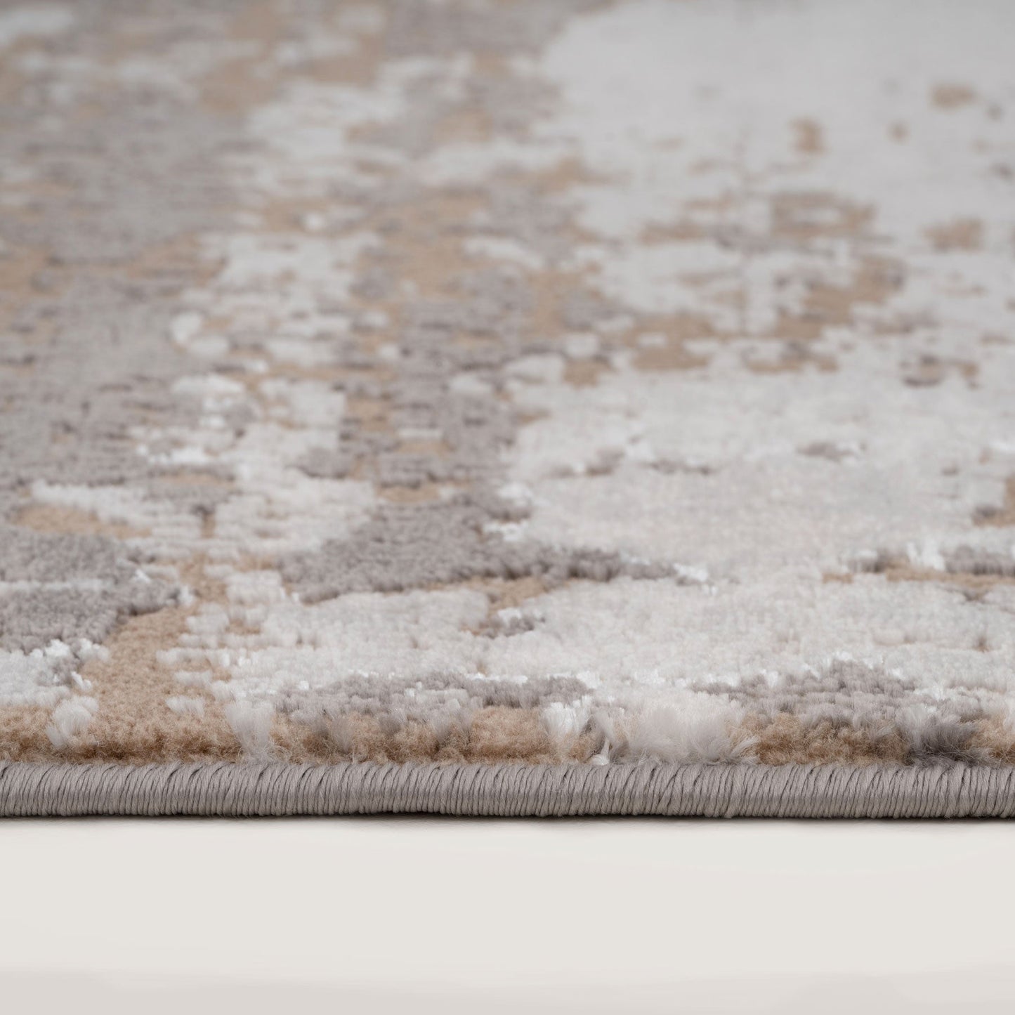 Distressed Abstract Beige Area Rug - Grace